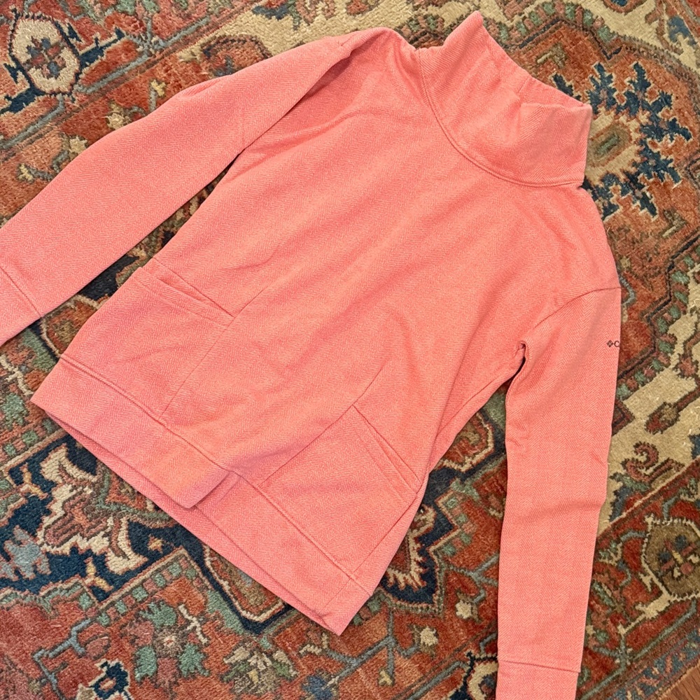 Columbia Cowl Neck herringbone print Pullover